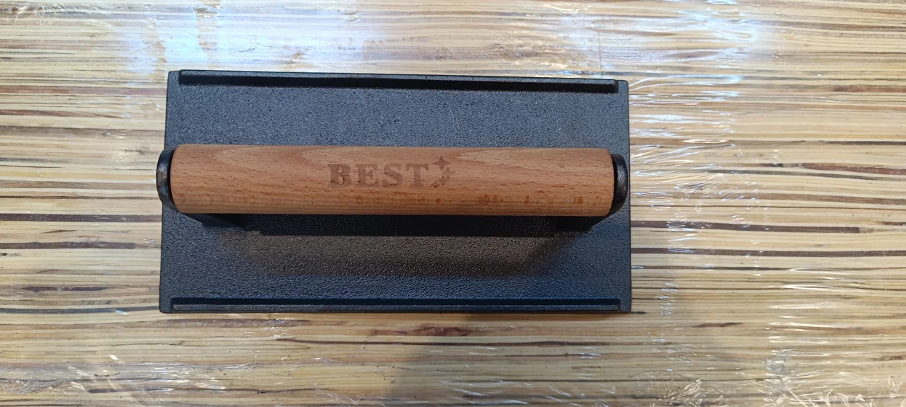 پرس برگر و گریل (اسمش برگر) مستطیل دسته چوبی بست - BEST